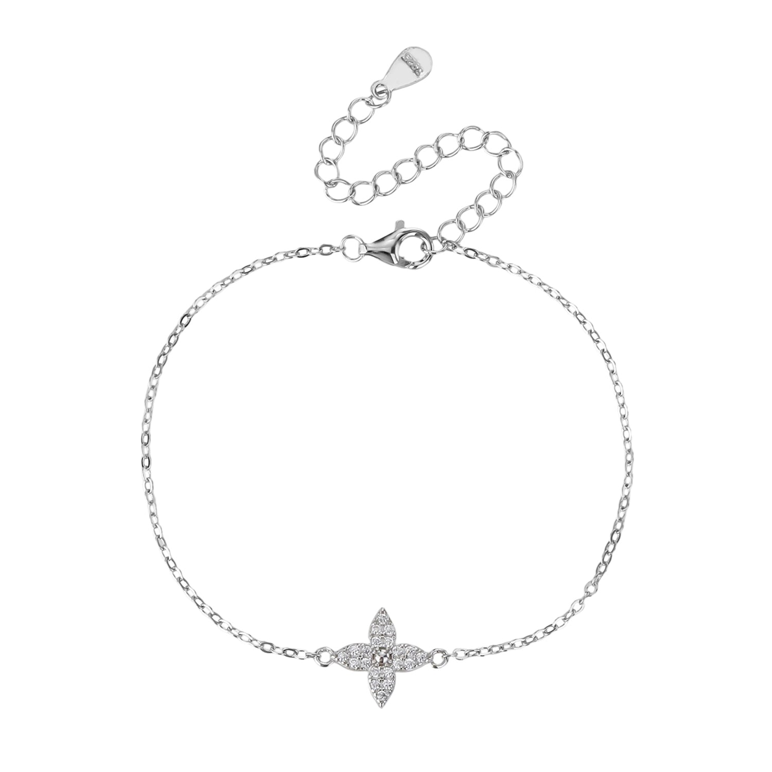 צמיד כסף 925 משובץ זירקונים - דגם אביבית